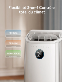 DREO 12 000 BTU Climatiseur mobile 3 en 1 (Reconditionné - Qualité A+) – image 4